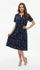 سوسن خواتین کی پرنٹ شدہ وی ​​گردن کا لباس