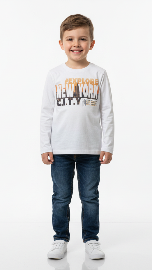 INEXTENSO BOYS PRINTED LONG SLEEVED T-SHIRT