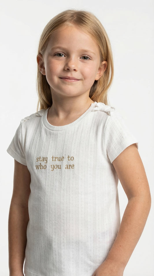 LC WAIKIKI Girls Embroided text Tee