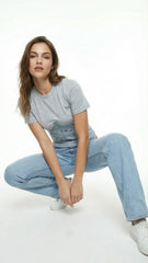 THRILL JEANS Womens Corset Denim Top