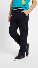 SESAME STREET Boys Black Straight Leg Cargo Trouser