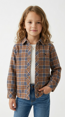 H&M L.O.G.G Girls Winter checkered Shirt With Logo