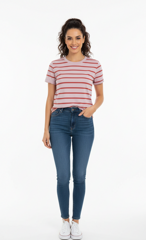 C&A WOMENS STRIPED HALF SLEEVES T-SHIRT
