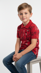 JUNIOR Boys Graphic Printed Polo Shirt