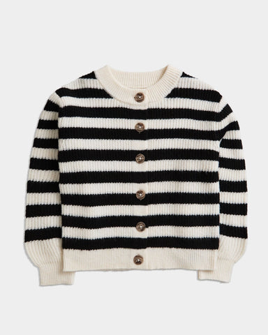 DUNNES STORES GIRLS STRIPES CREW CARDIGAN