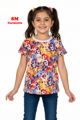 AMZ GIRLS CARTOONIC CHARACTER PRINTED T-SHIRT