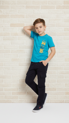 SESAME STREET Boys Black Straight Leg Cargo Trouser