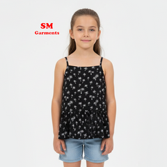 Girls Black/White Palm Trees Patterned