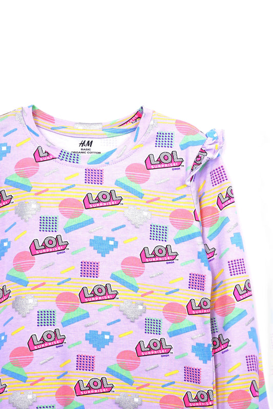 GIRLS PRINTED FULL SLEEVE T SHIRT