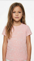 M&S Girls Pink All Over Text Print T Shirt