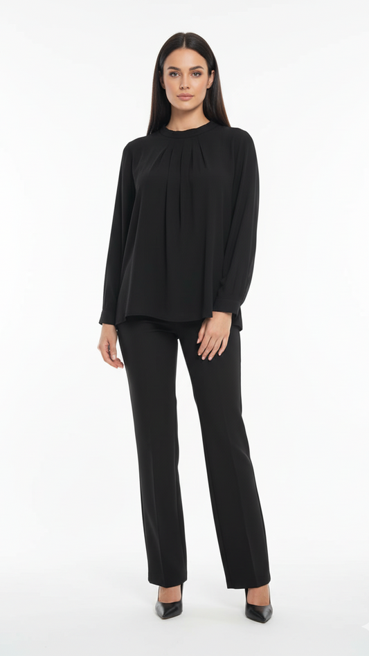 AURORA  WOMEN PLEATED NECK TOP