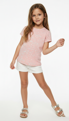 M&S Girls Pink All Over Text Print T Shirt