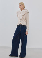 Wide leg mid-rise jeans