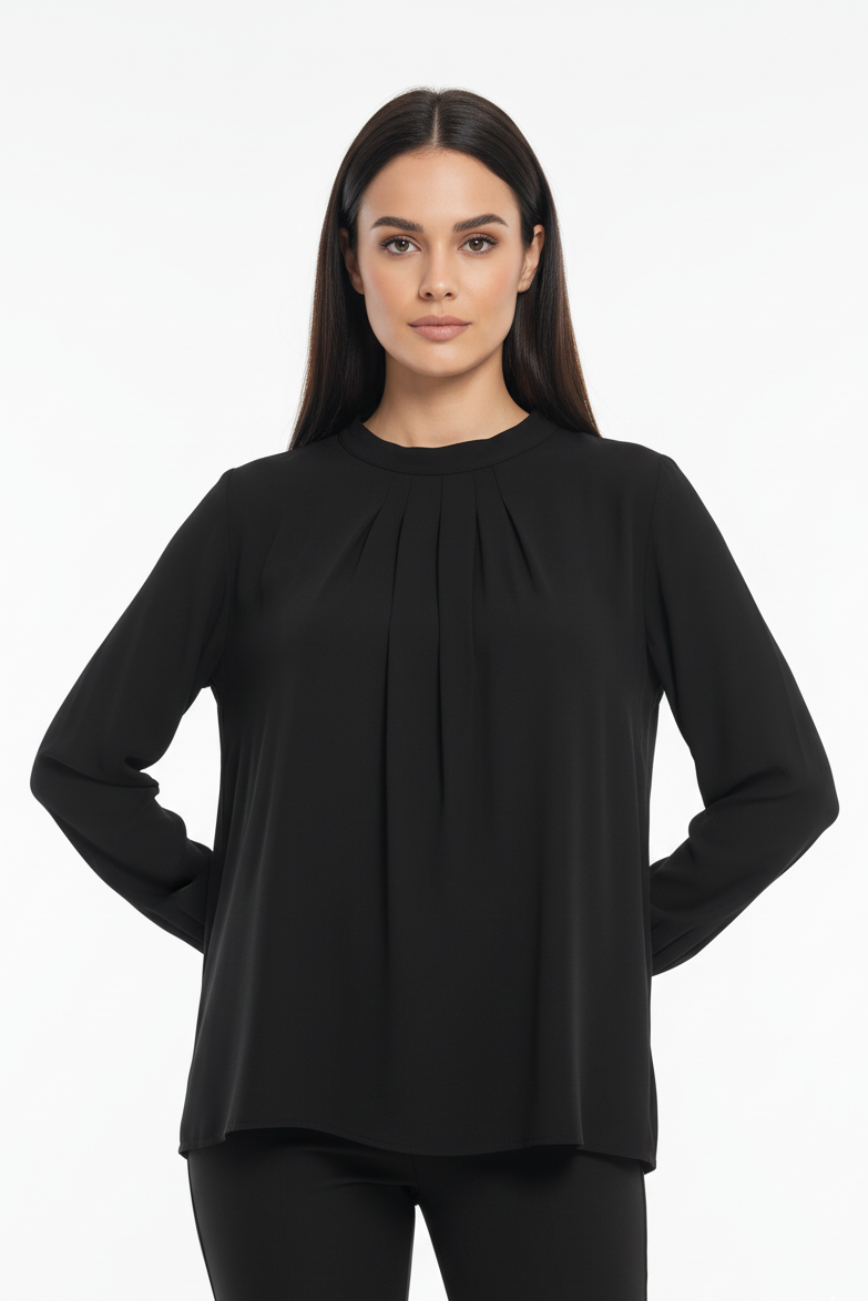 AURORA  WOMEN PLEATED NECK TOP