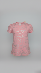 M&S Girls Pink All Over Text Print T Shirt
