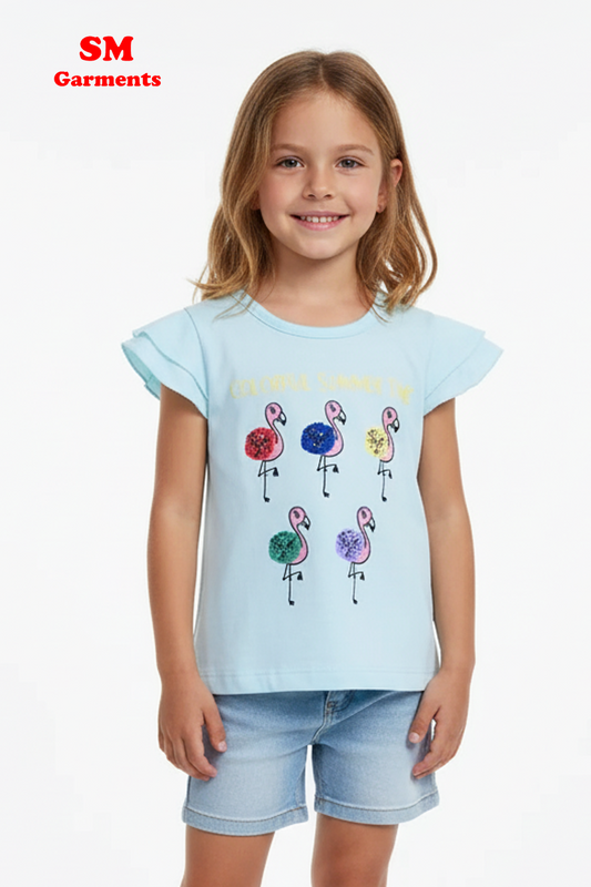 OBAIBI GIRLS SUMMER TIME PRINTED TEES