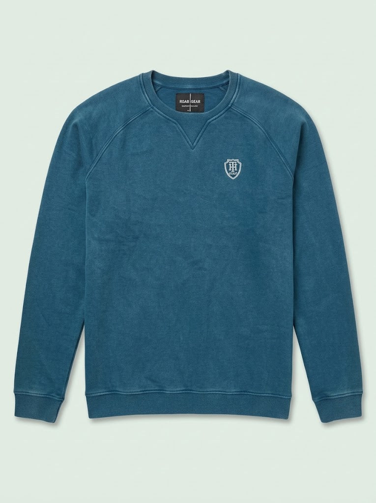 Boys' Casual Cotton-Blend Fleece Crewneck Sweatshirt – Teal Blue