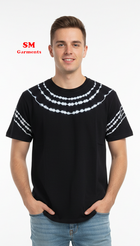 BS MEN'S PRINTED JET BLACK T SHIRT