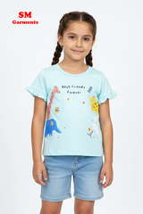 OBAIBI GIRLS ANIMALS PRINTED TEES