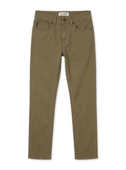 Boys' Olive Khaki Green Slim Fit Stretch Denim Jeans