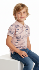 JUNIOR Boys Graphic Printed Polo Shirt