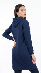 BLANCHEPORTE Womens Indigo Long Hoodie