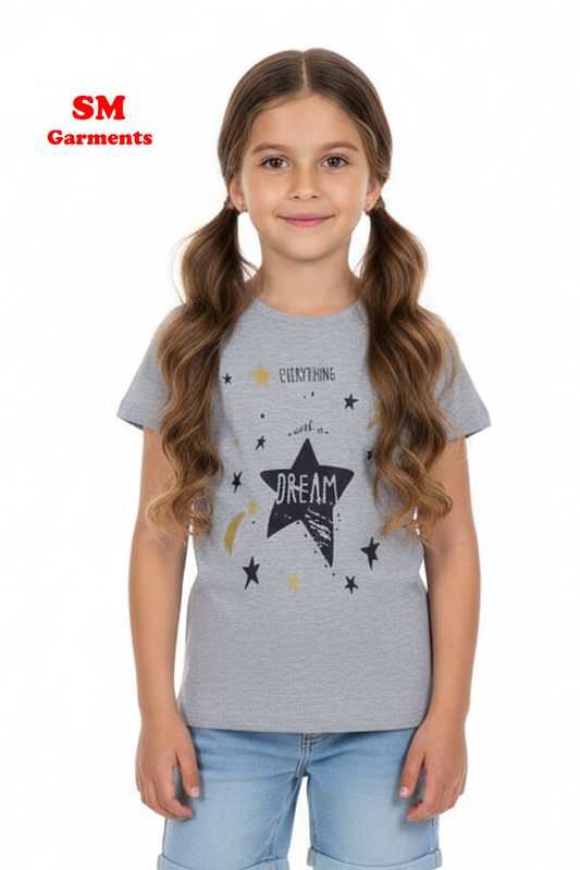 My Favorite Girls' Grey “Everything with a Dream” Star Graphic Tee