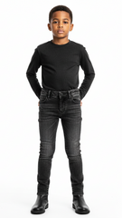 KIABI BOYS BLACK WASH JEANS