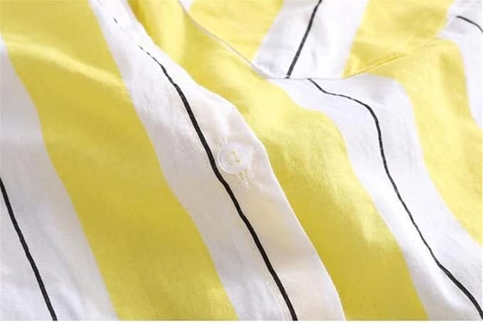 Mkjuuior Women's Cotton Shirt Striped Summer Sun Coat