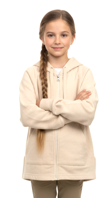 ZR GIRLS BASIC ZIPPER HOODIE