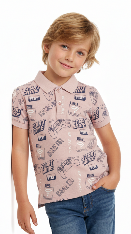 JUNIOR Boys Graphic Printed Polo Shirt
