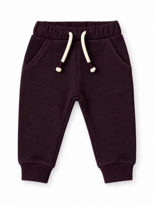 Kids BRANDED' Dark Plum Purple Fleece Drawstring Jogger Sweatpants| SM GARMENTS