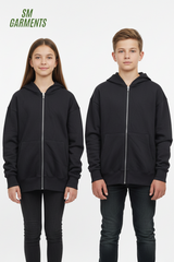 ZARA KIDS BASIC BLACK ZIPPED HOODIE