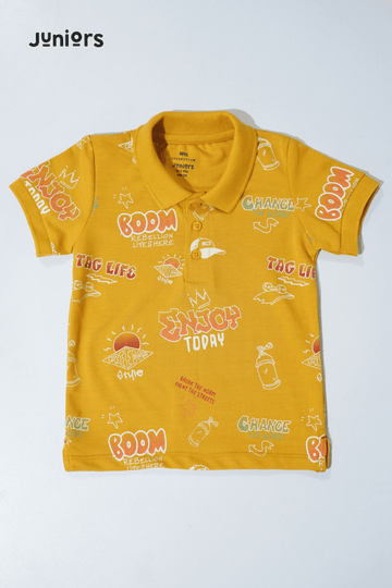 JUNIOR Boys Graphic Printed Polo Shirt