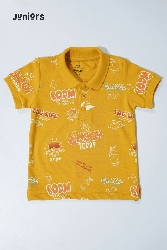 JUNIOR Boys Graphic Printed Polo Shirt