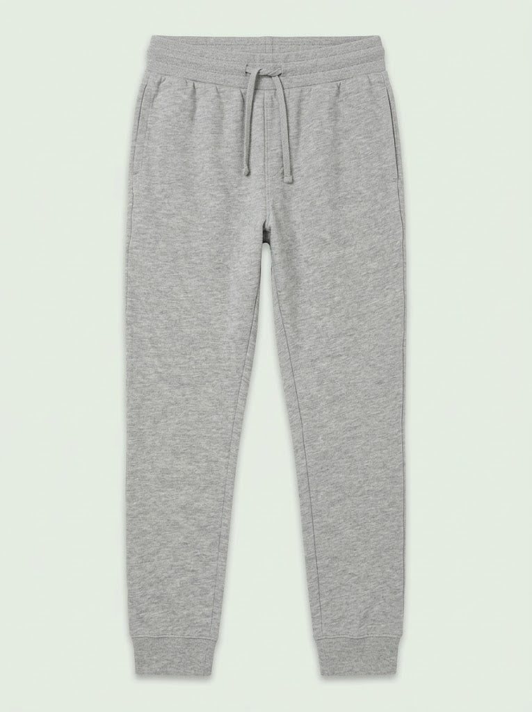 Boys' Casual Cotton-Blend Fleece Joggers – Light Gray