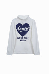 LH GIRLS TURTLENECK PRINTED LONG SLEEVES GRAPHIC TEE