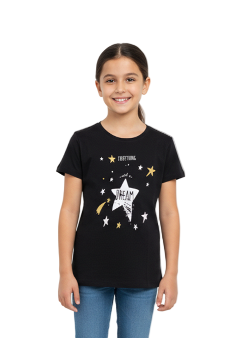 My Favorite Girls' BLACK “Everything with a Dream” Star Graphic Tee