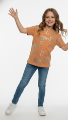 M&S Girls Metallic Print T Shirt