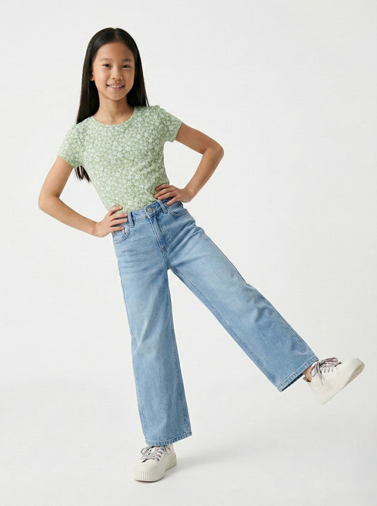 NAME IT Girls Floral Printed Tee