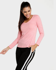 RIACHELO Flame Long Sleeve Blouse - Light Pink