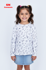 TEX BABY GIRLS ALL OVER PRINTED T SHIRT