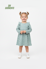 H&M GIRLS PRINTED FULL SLEEVED DRESS
