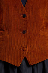 DOPPELGANGER Women's regular fit waistcoat in cotton corduroy