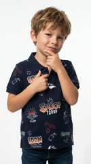 JUNIOR Boys Graphic Printed Polo Shirt