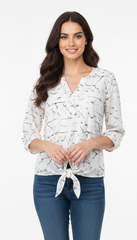YESSICA Women Printed Tied up Shirt