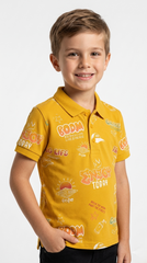 JUNIOR Boys Graphic Printed Polo Shirt