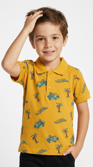 JUNIOR Boys Graphic Printed Polo Shirt