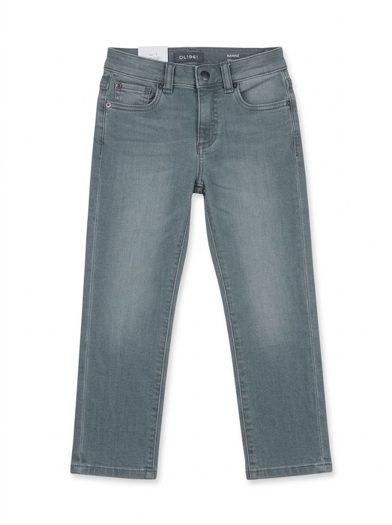 DL Girls Slate Grey Washed Slim Fit Stretch Denim Jeans