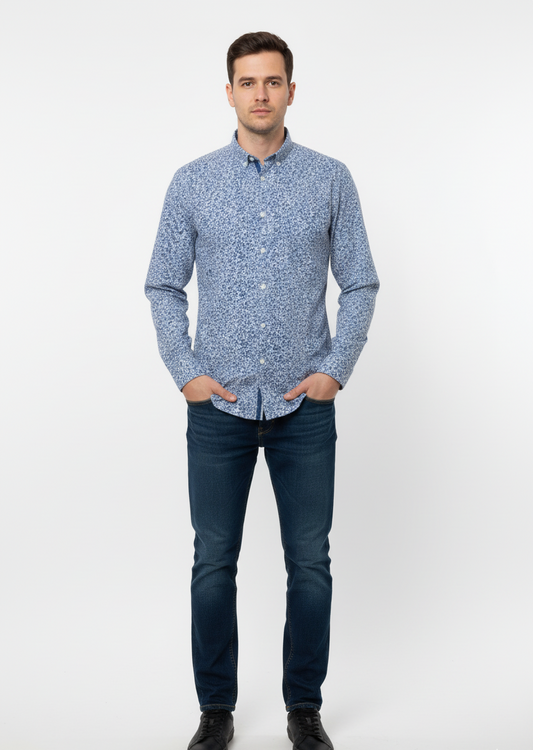 ONLY & SONS MENS FLORAL PRINTED SLIM FIT SHIRT